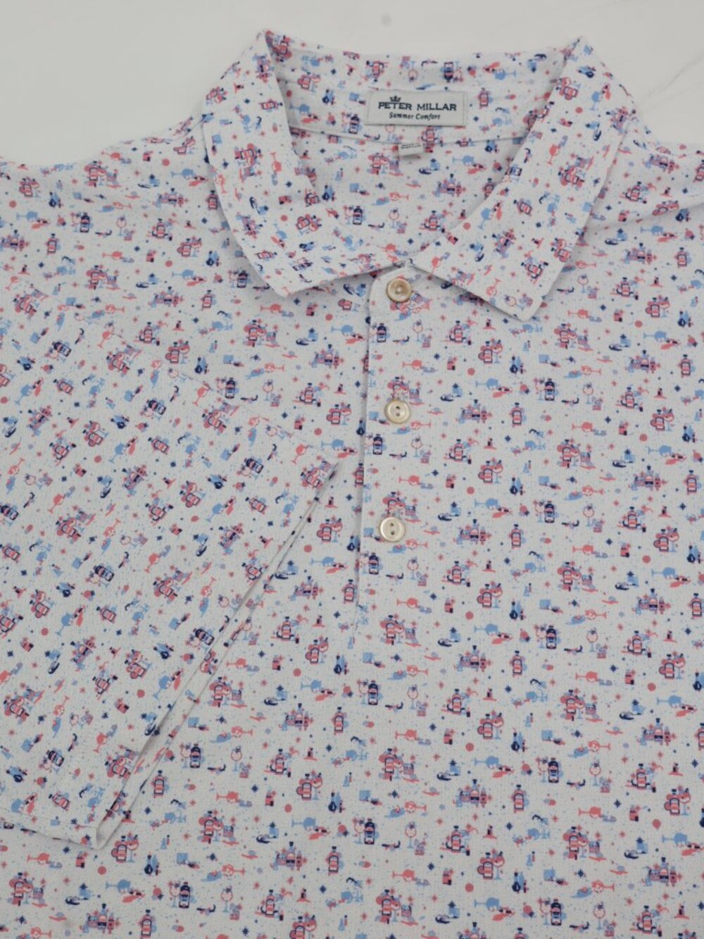 Peter Millar Polo Shirt Mens 2XL Swinging Speakeasy Summer Comfort Performance